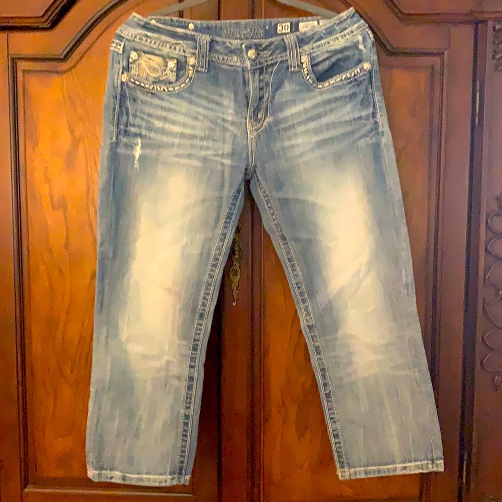 Miss Me Acid Wash Capris